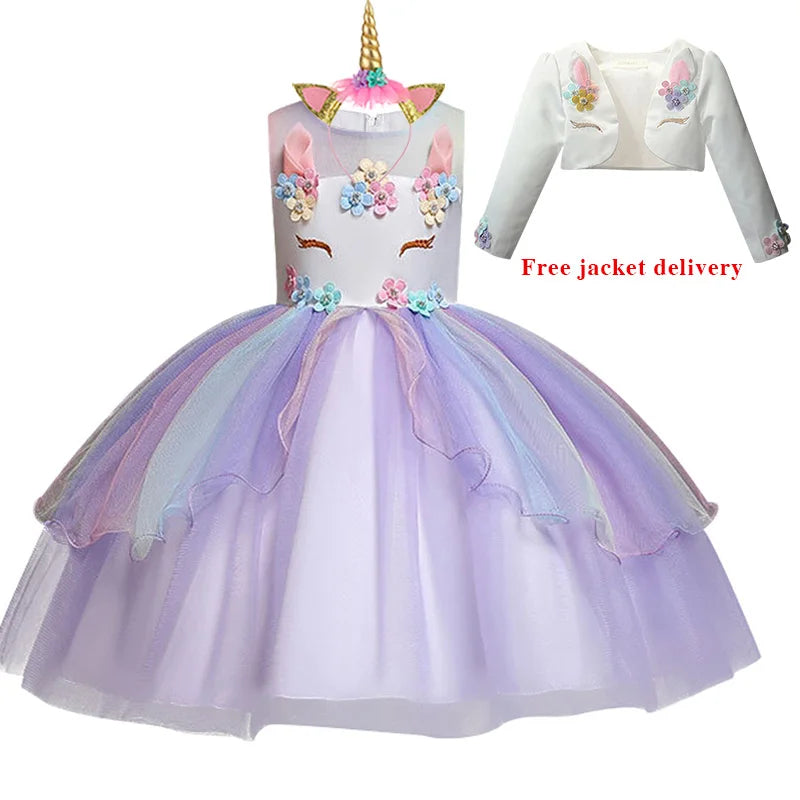 New 3pcs Girls Dress Pastel Rainbow Princess