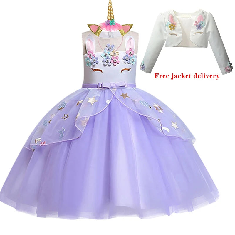 New 3pcs Girls Dress Pastel Rainbow Princess