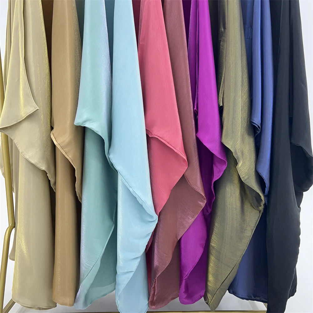 Eid Abayas Shimmer Batwing Satin