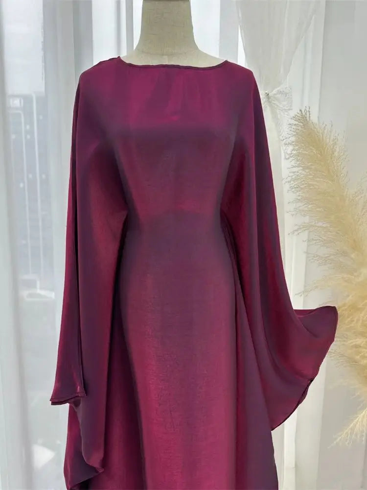 Eid Abayas Shimmer Batwing Satin