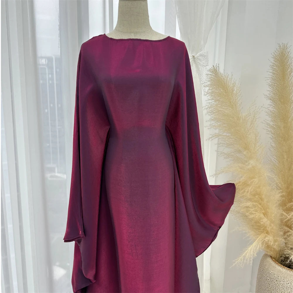 Eid Abayas Shimmer Batwing Satin