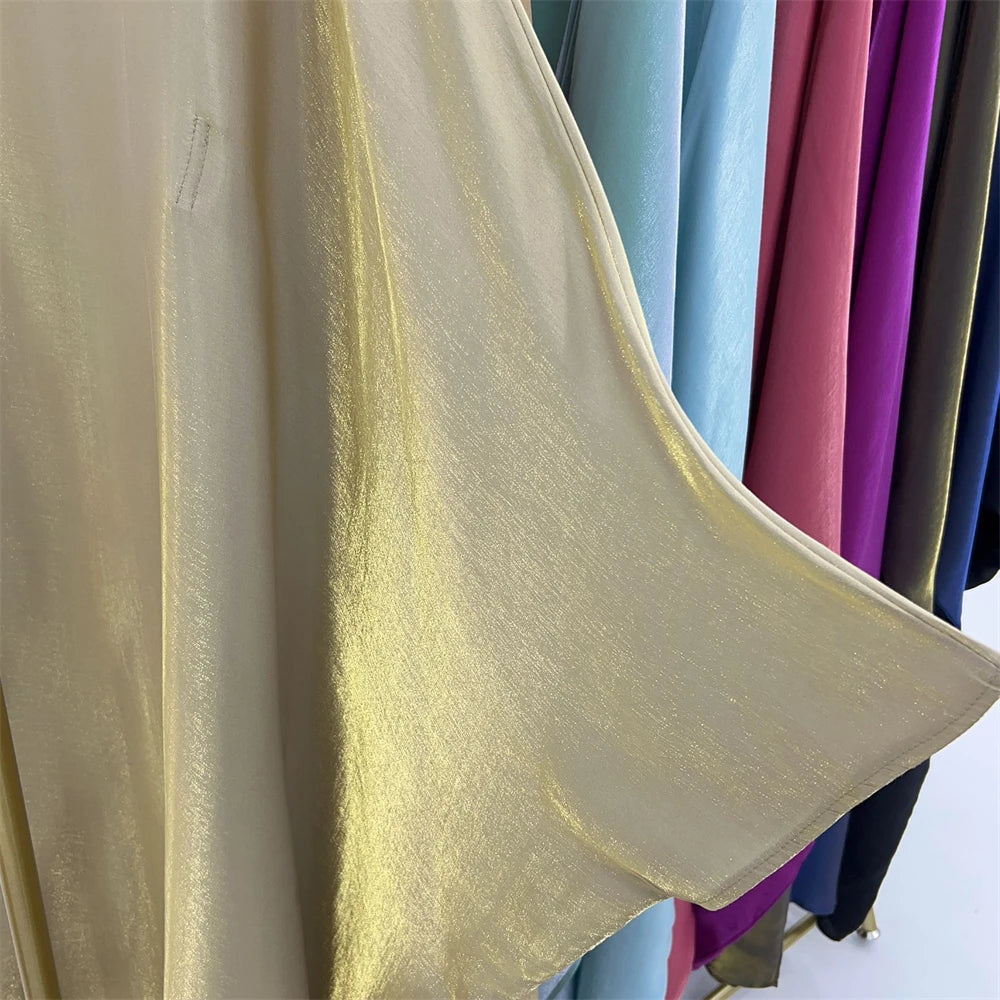 Eid Abayas Shimmer Batwing Satin