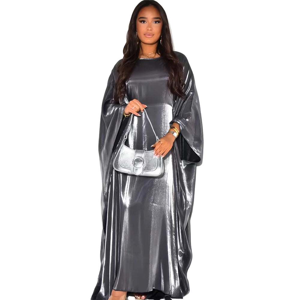 Eid Abayas Shimmer Batwing Satin