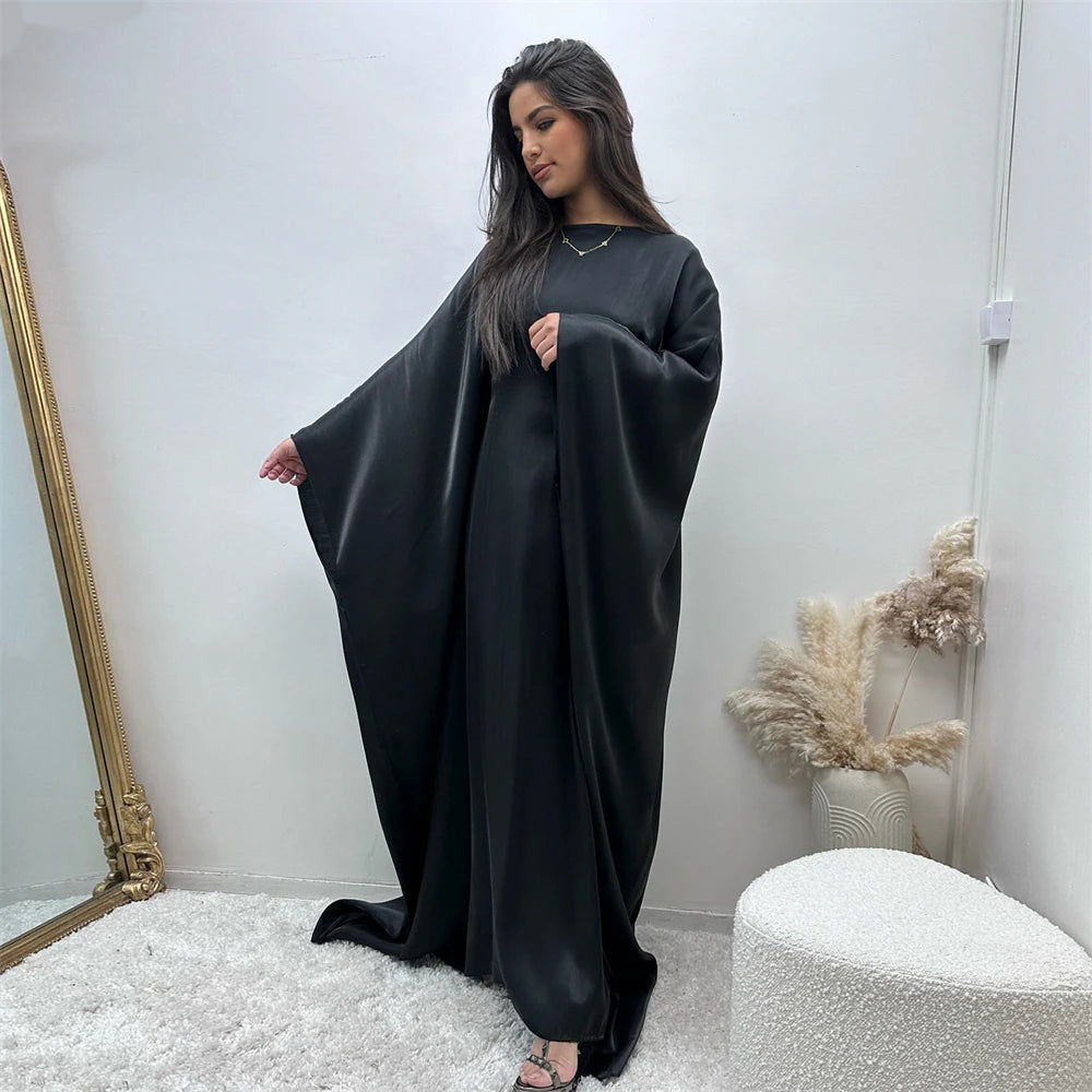 Eid Abayas Shimmer Batwing Satin