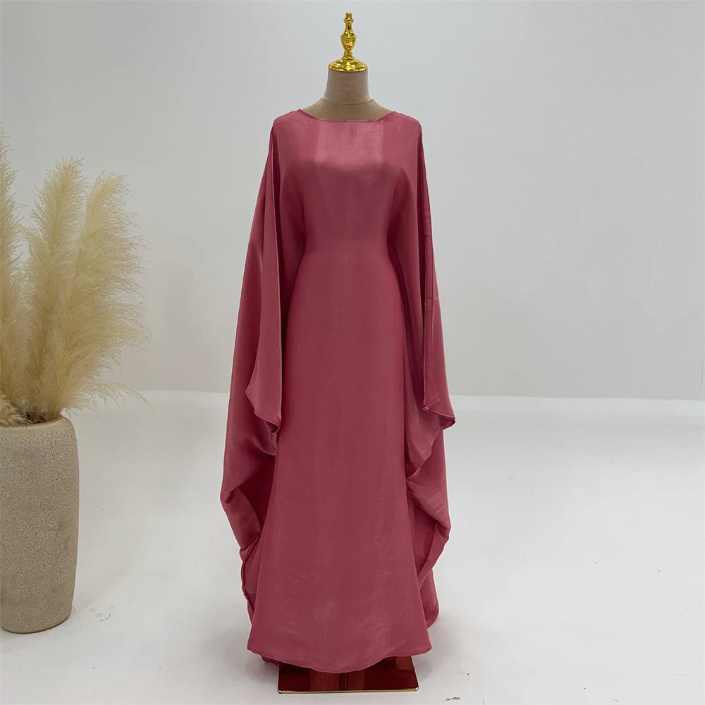 Eid Abayas Shimmer Batwing Satin