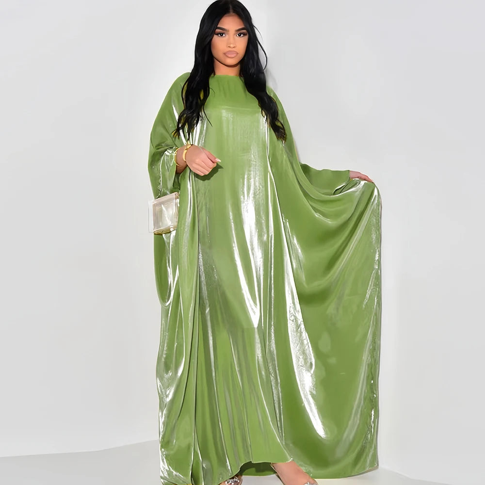 Eid Abayas Shimmer Batwing Satin