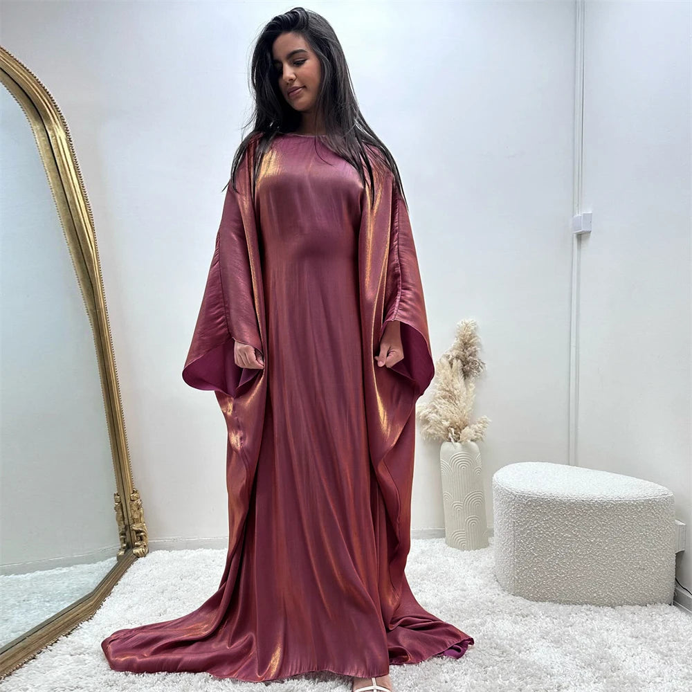 Eid Abayas Shimmer Batwing Satin